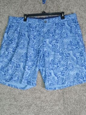 Tommy Bahama Mens Blue‎ Floral Par Lei Flat Front 8 Shorts Size 38